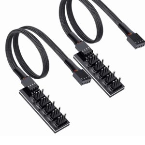2 Pack PWM Fan Hub 1 to 5 Splitter